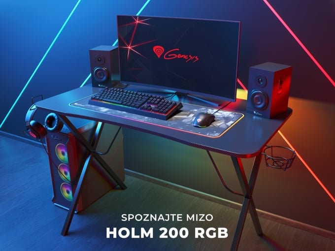 GENESIS profesionalna gaming miza HOLM 200 RGB