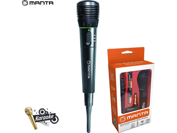 MANTA brezžični mikrofon za karaoke, 6.3mm, XLR konektor MIC002 Aretha