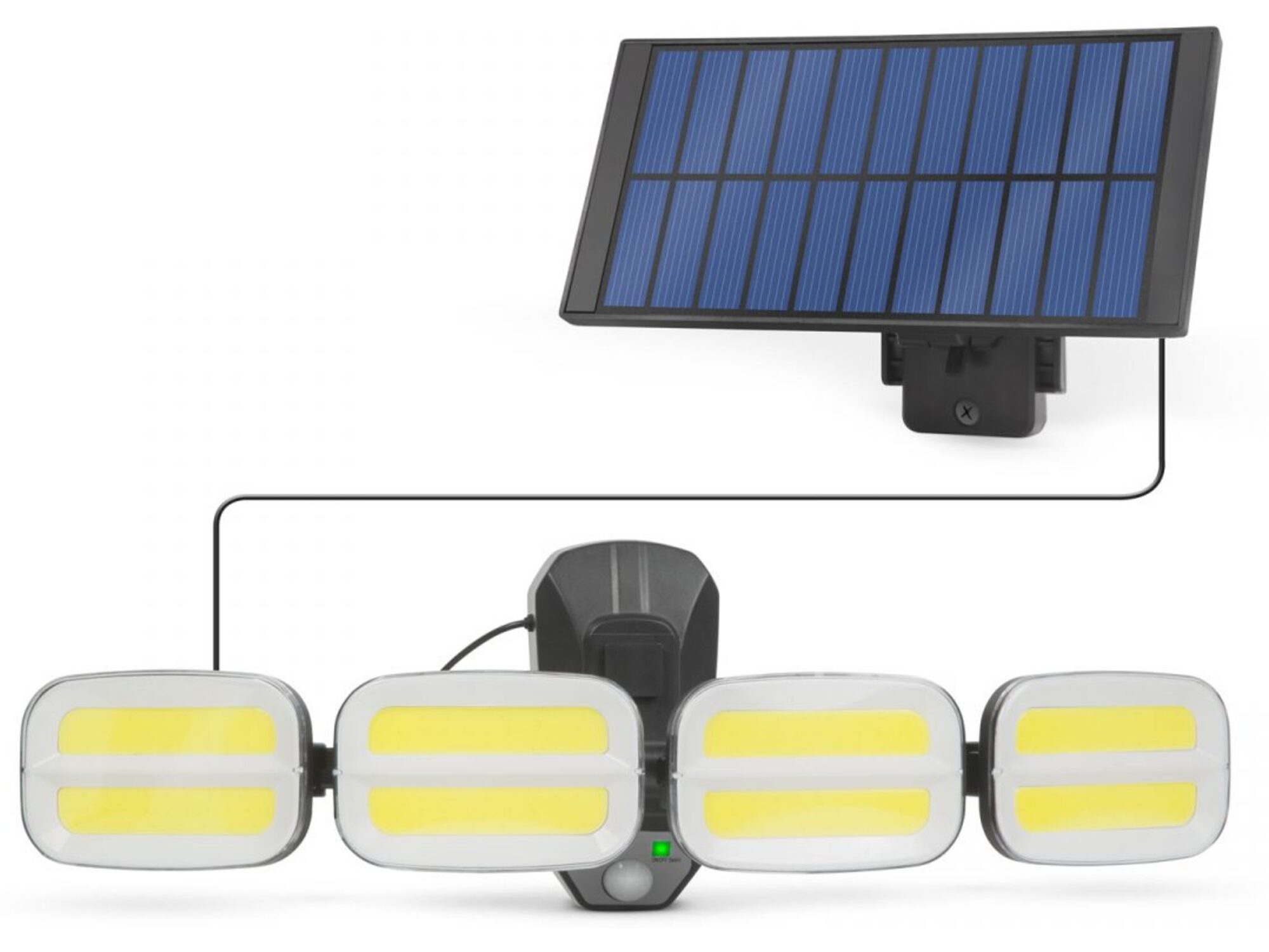 Phenom širokokotni solarni cob led reflektor z ločenim solarnim panelom in senzorjem gibanja 10w 600lm 4800