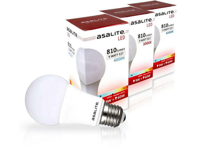 ASALITE LED žarnica E27 9W 3000K 810lm