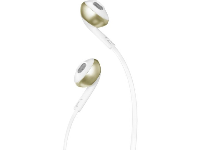 JBL ušesne slušalke z mikrofonom Tune 205 CGD, bela