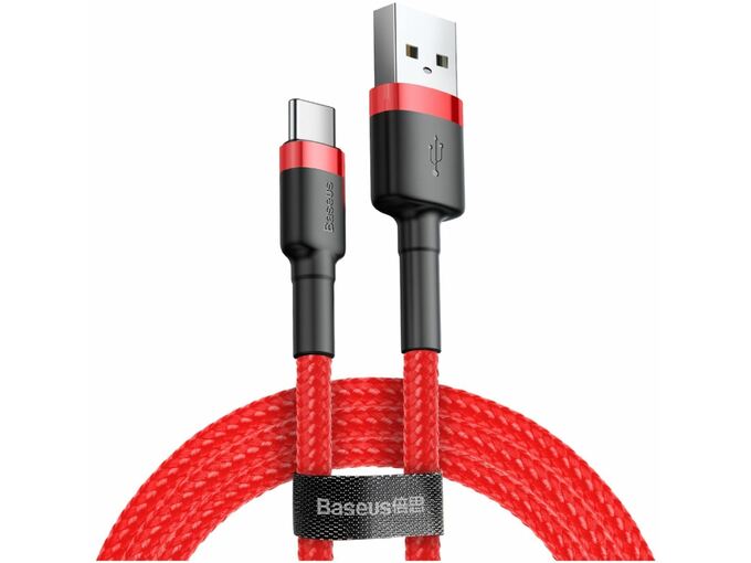 BASEUS kabel USB A-C 0,5 m, 3A Cafule, rdeč, CATKLF-A09