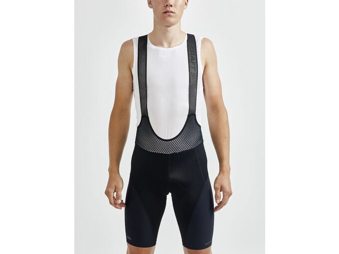 Craft Moške kratke kolesarske hlače z naramnicami adv aero bib black