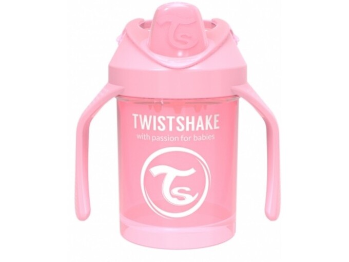 Twistshake Mini Cup lonček, pastel pink, 230 ml (4+m)