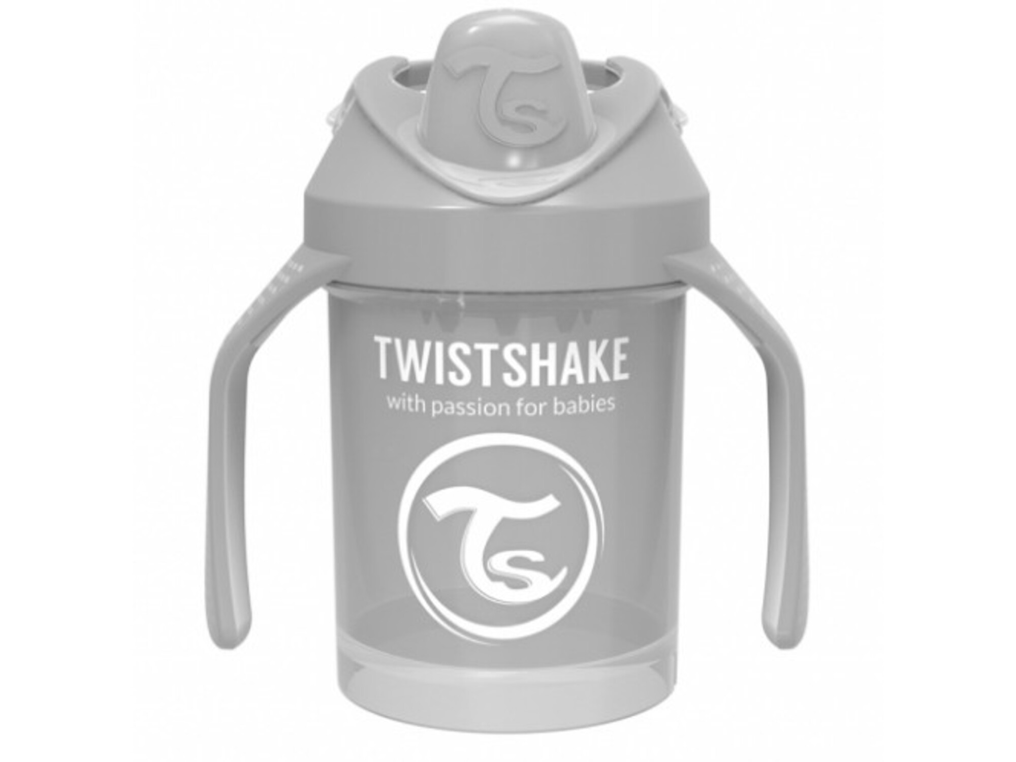 Twistshake Mini Cup lonček, pastel grey, 230 ml (4+m)