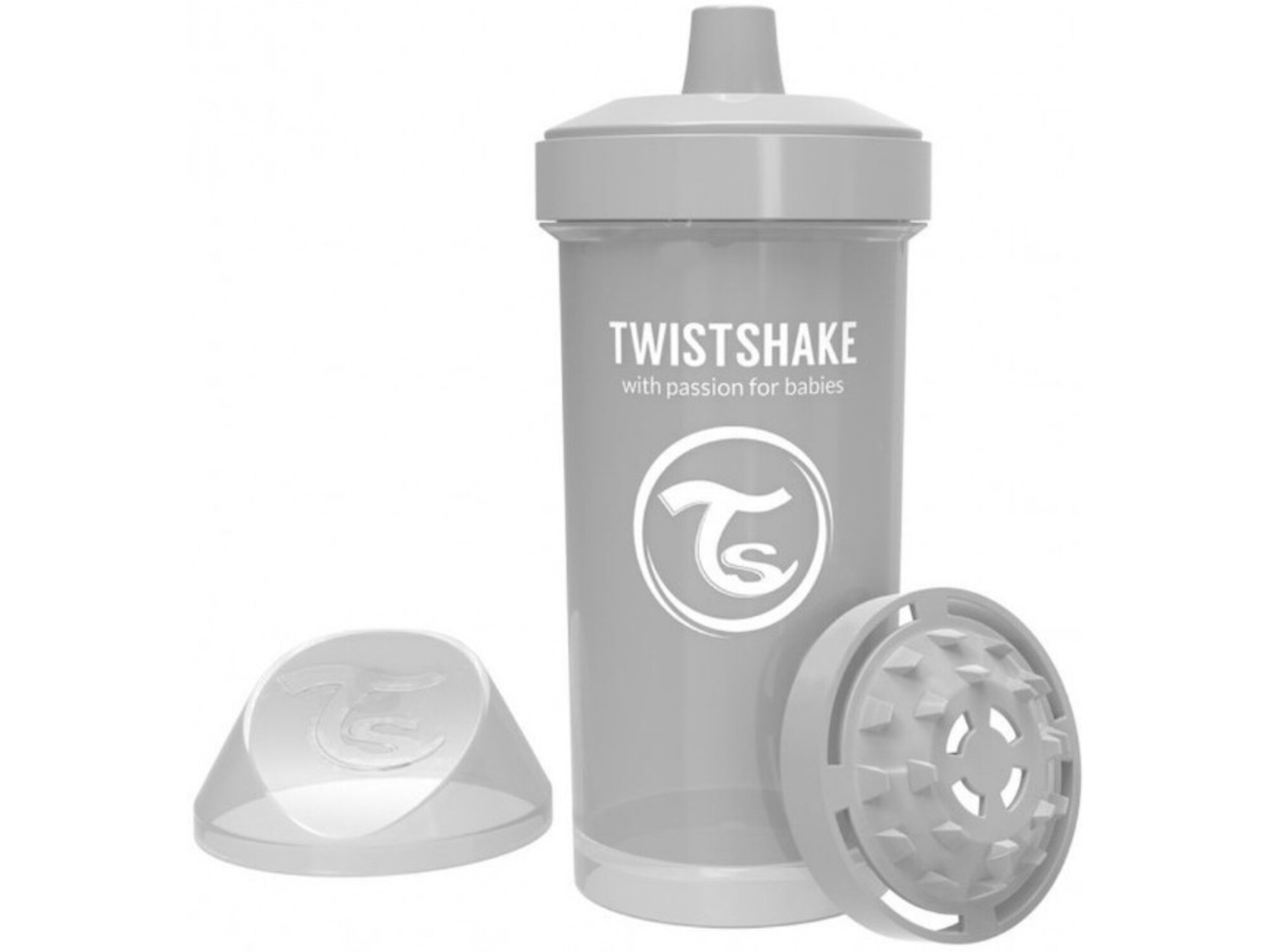 Twistshake Kid Cup lonček, pastel grey, 360 ml (12+m)