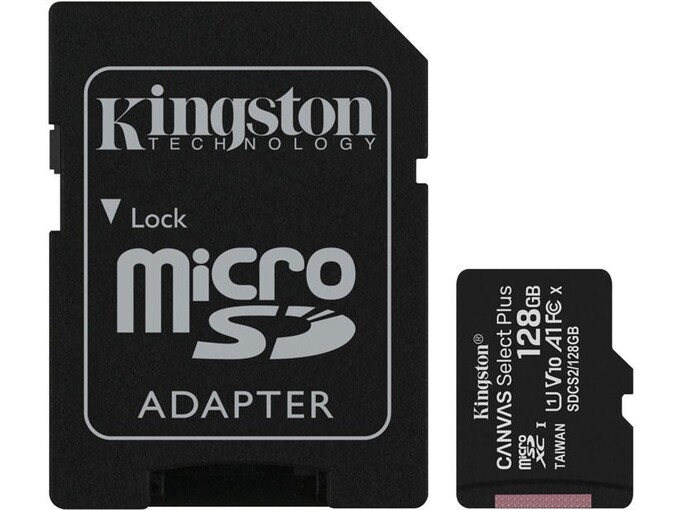 Kingston spominska kartica Canvas select plus microsd 128gb class10 uhs-i adapter (sdcs2/128gb) 
