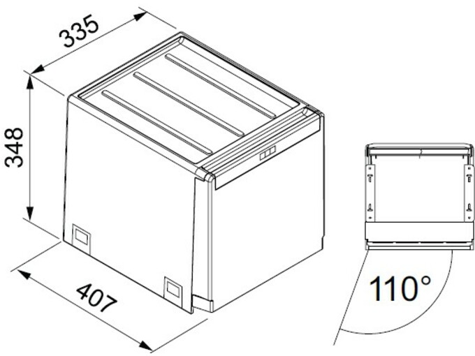 FRANKE sorter za odpadke Cube 40 (3 koši, avtomatski izvlek) 134.0039.331