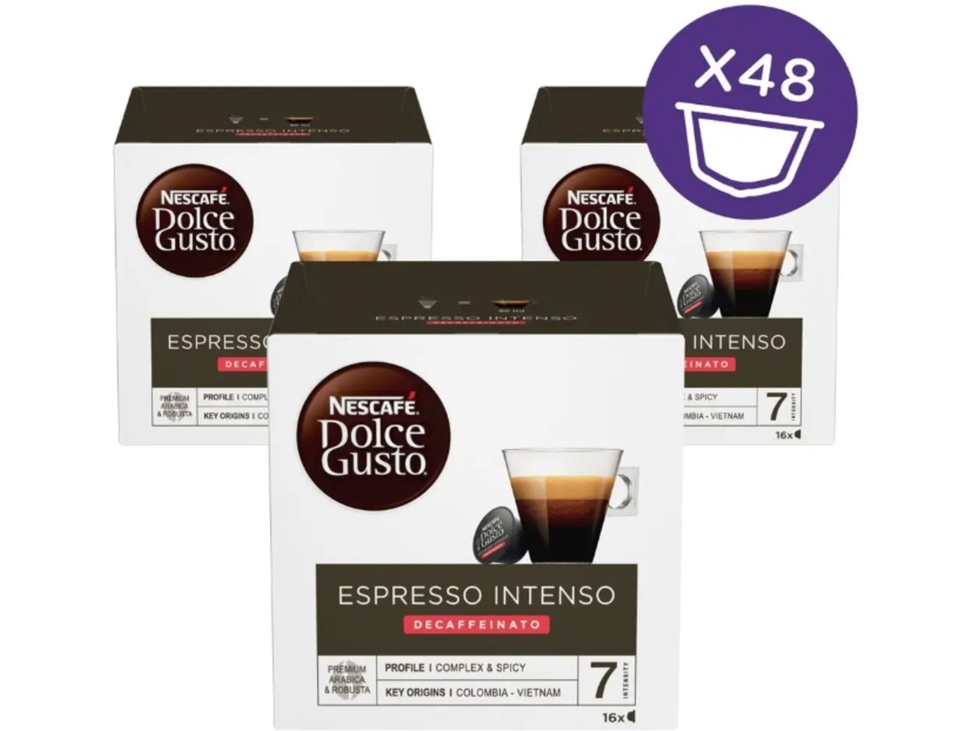 NESTLE kavne kapsule brez kofeina Dolce Gusto Espresso Intenso Decaffeinato, 3x16 kosov