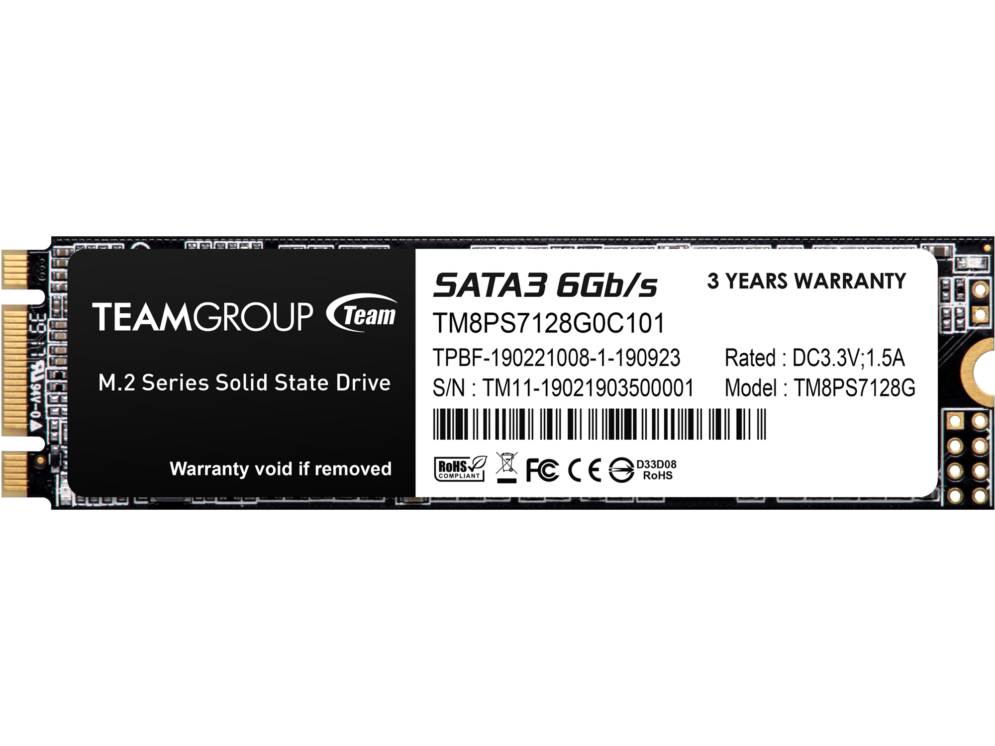 TEAMGROUP Teamgroup 128GB SSD MS30 M.2 2280 SATA3 TM8PS7128G0C101