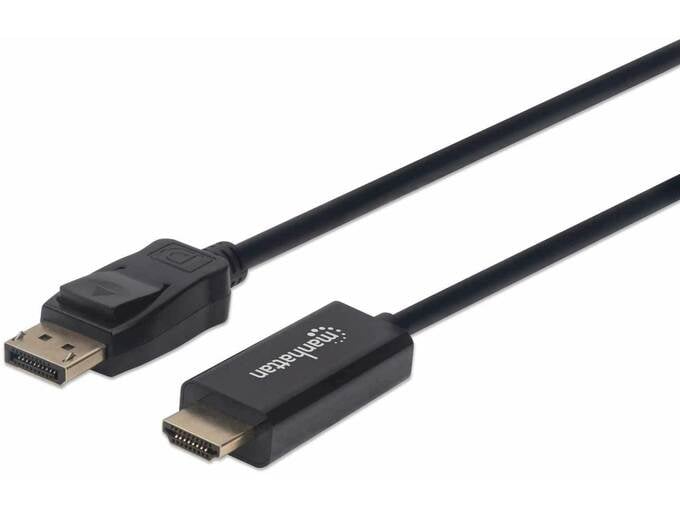 MANHATTAN DisplayPort do HDMI kabel 1080p MANHATTAN, DP moški do HDMI moški, 3 m, črna 153188