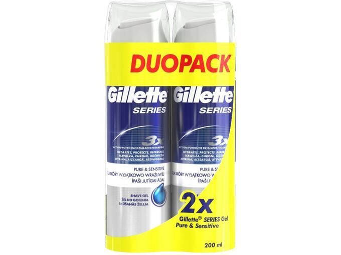 GILLETTE gel za britje Series Ultra Sensitive Duopack 2x200ml 7702018442423