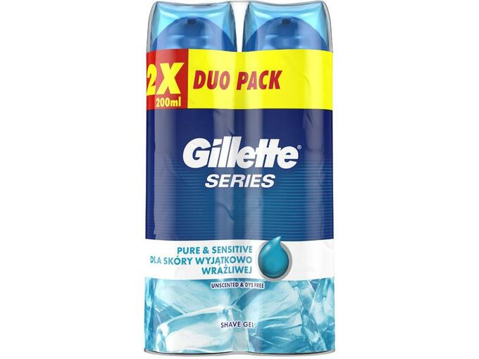 GILLETTE gel za britje Series Ultra Sensitive Duopack 2x200ml 7702018442423
