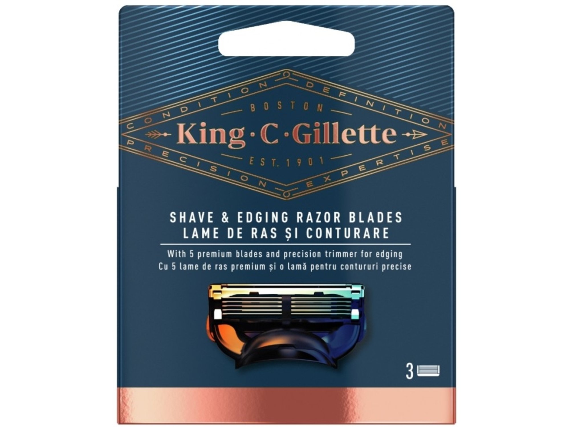King C. Gillette Nadomestni nastavki za brivnik SHAVE & EDGING 3 kom