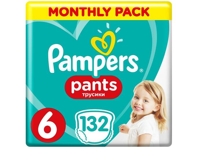 PAMPERS hlačne pleničke Active Baby Pants Velikost 6 (13 - 18 kg), 132 kom