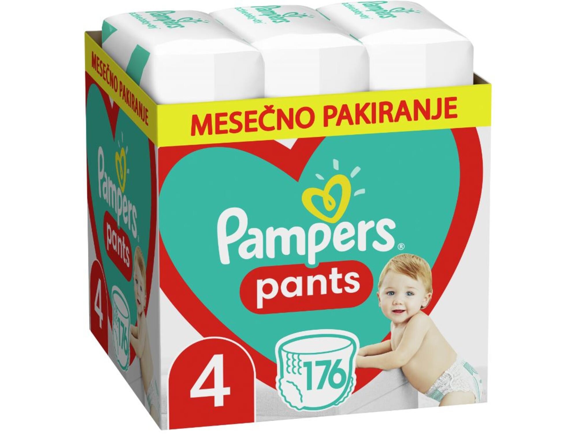 PAMPERS hlačne plenice Pants, velikost 4 (9 - 15 kg), 176 kosov