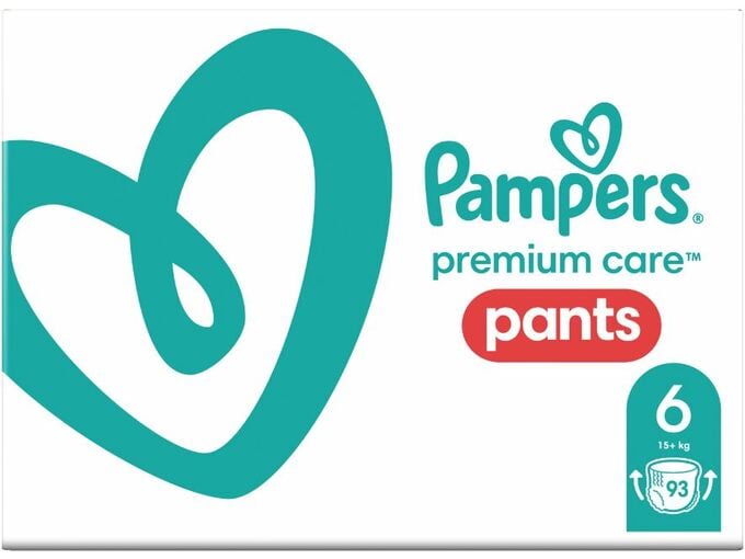PAMPERS hlačne plenice Premium Care, velikost 6 (15+ kg), 93 kosov