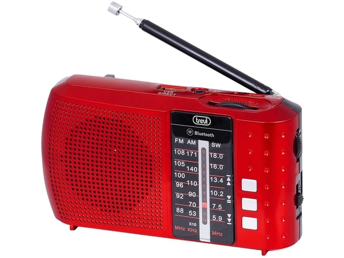 TREVI prenosni radio RA 7F20 P, FM/AW/SW, Bluetooth, rdeč