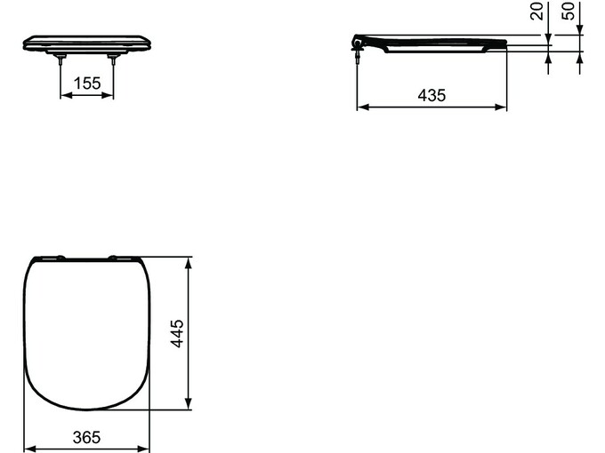 IDEAL STANDARD T352701 Tesi Thin WC deska s počasnim zapiranjem