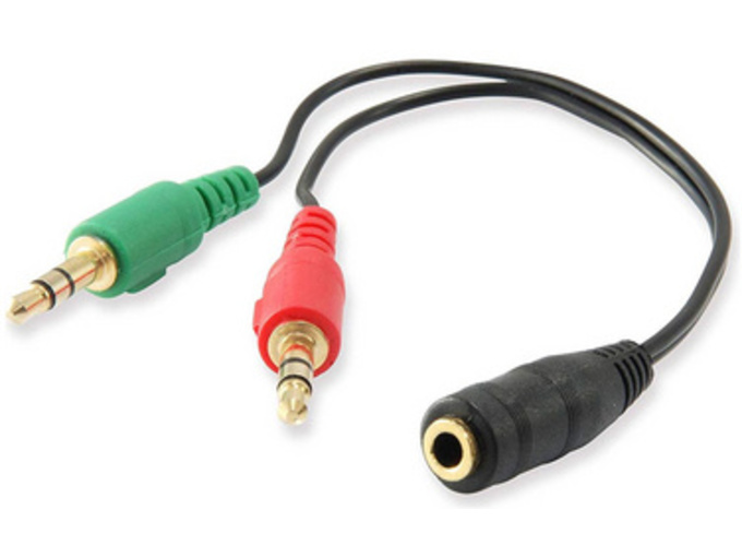 EWENT Adapter za slušalke in mikrofon, 1 ženski na 2 moška, 3,5 mm, 15 cm,