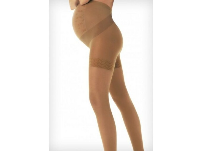 SOLIDEA kompresijske hlačne nogavice za nosečnice s podpornim pasom WONDER MAMAN 140 DEN 2-M CAMEL (KOŽNE)