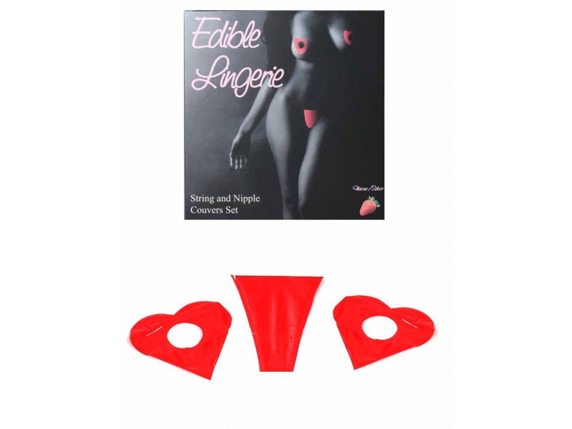 Secret Play Komplet Edible Strawberry Thong And Nipple Covers