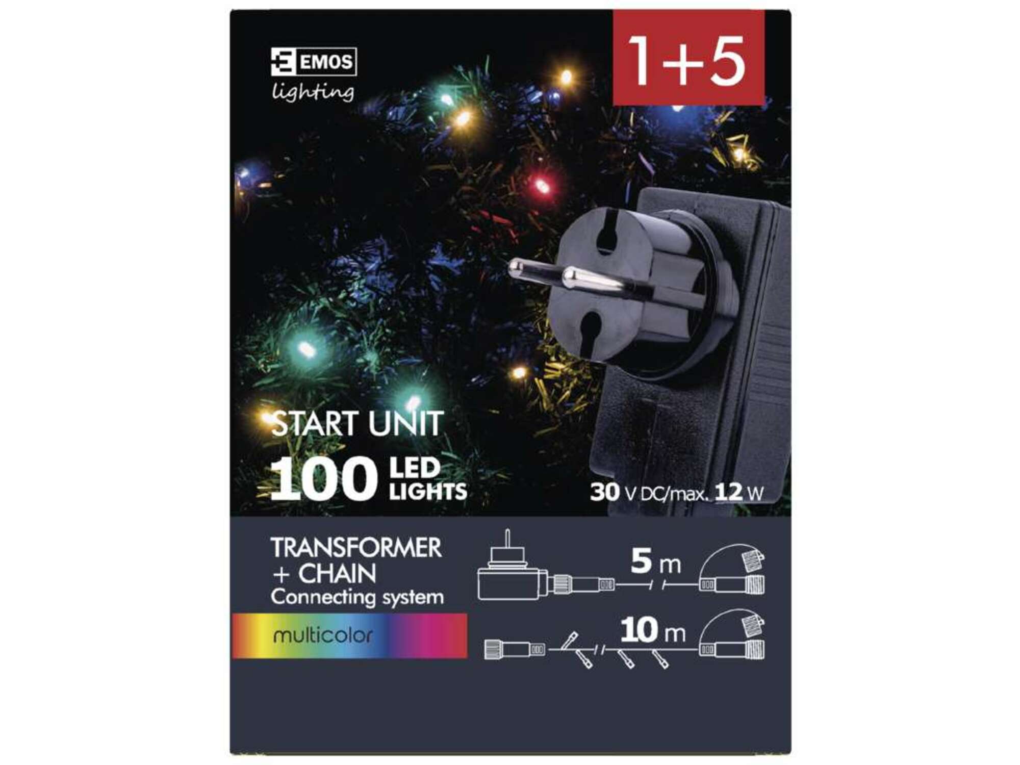 EMOS LIGHTING osnovni set za povezovalni niz Klasik 10m, multicolor ZY2279