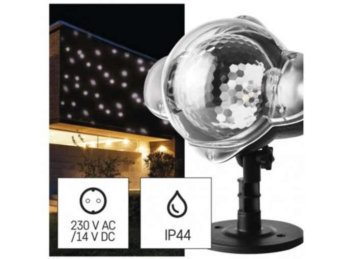 EMOS LIGHTING LED božični projektor – padajoče snežinke, zunanji in notranji, bela DCPC03