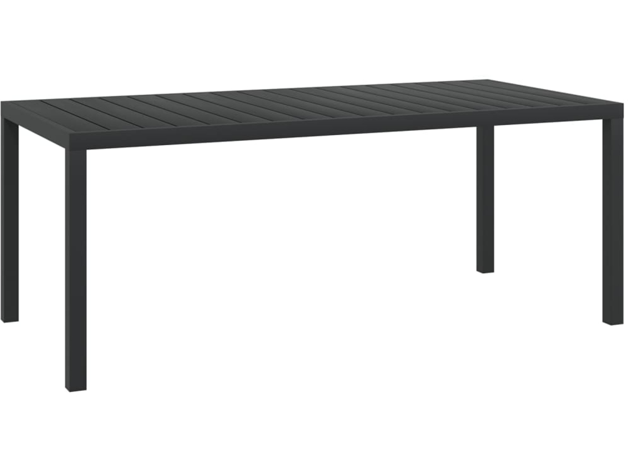VIDAXL Vrtna miza črna 185x90x74 cm aluminij in WPC