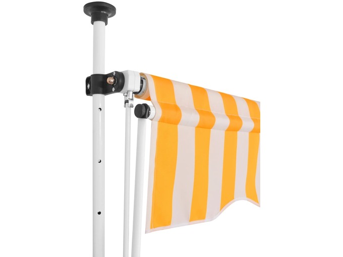 VIDAXL Ročno zložljiva tenda 200 cm oranžne in bele črte