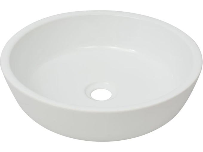 VIDAXL Umivalnik Okrogel Keramičen Bele Barve 42x12 cm