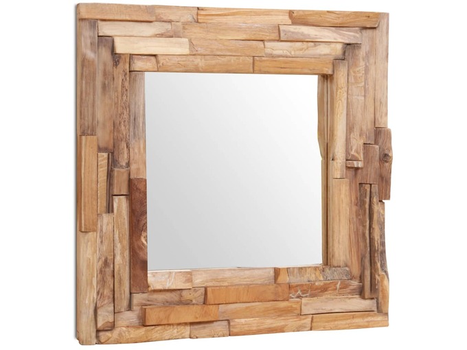 VIDAXL Okrasno ogledalo tikovina 60x60 cm kvadratne oblike