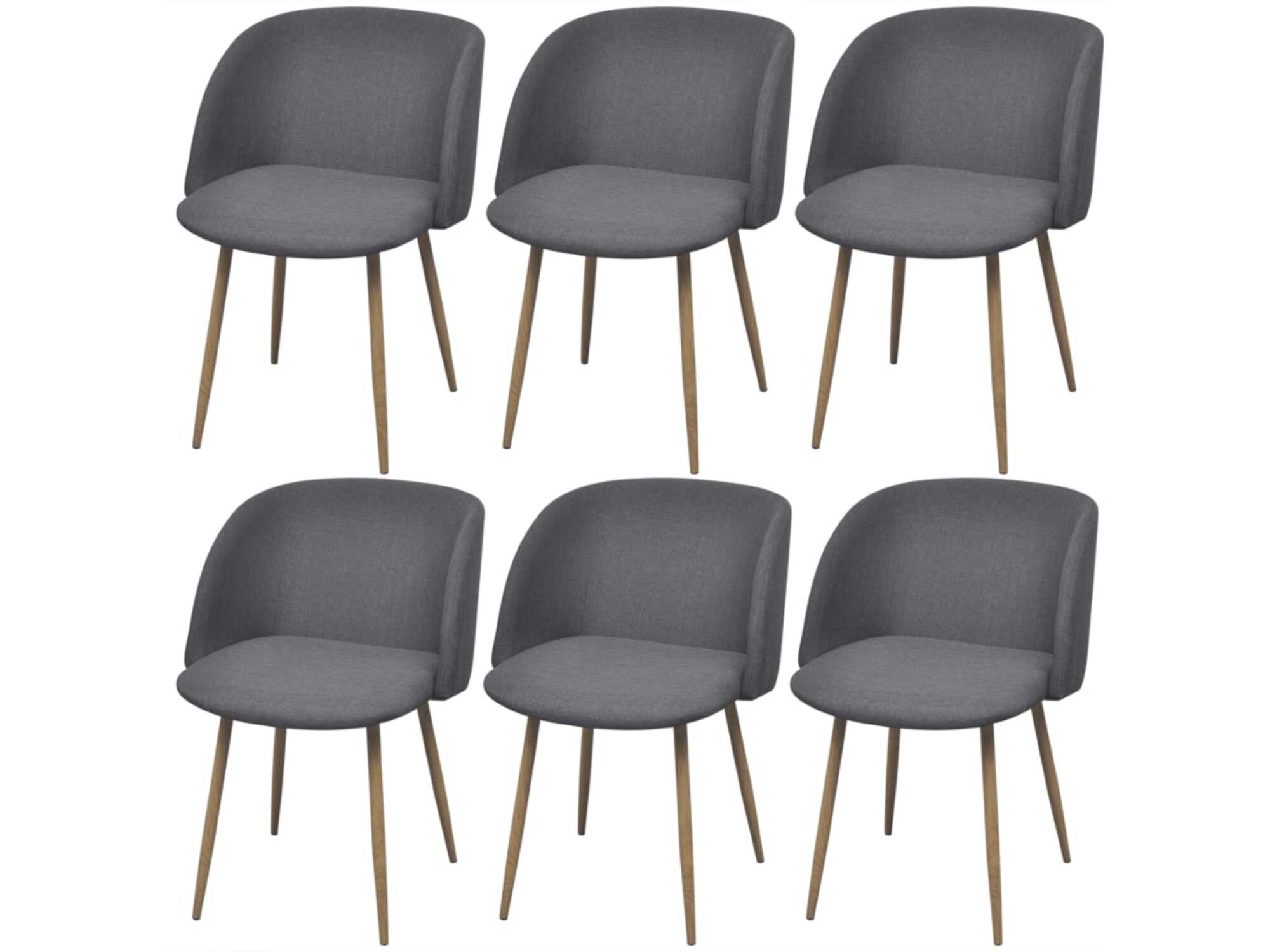 VIDAXL Jedilni stoli 6 kosov temno sive barve