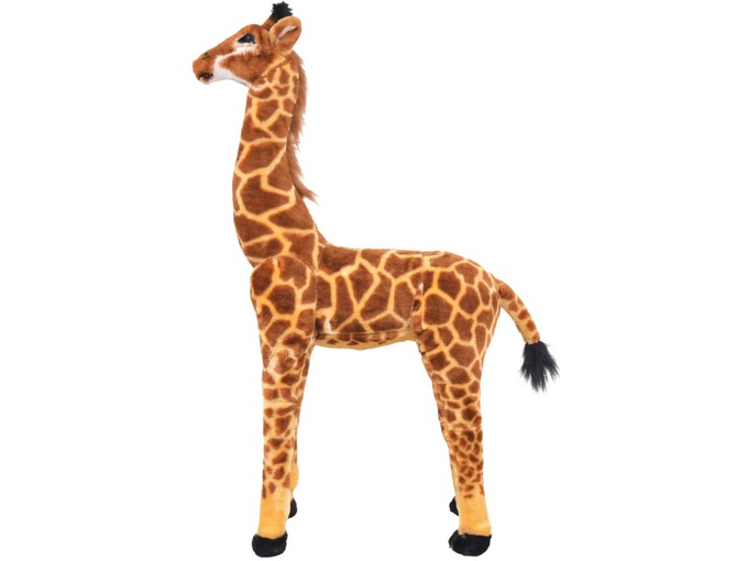 VIDAXL Stoječa plišasta žirafa rjava in rumena XXL