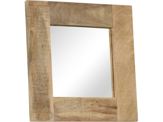VIDAXL Ogledalo iz trdnega mangovega lesa 50x50 cm