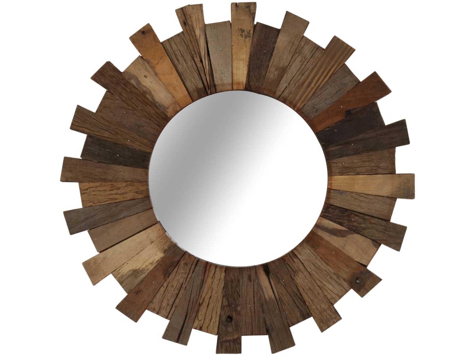VIDAXL Stensko ogledalo iz trdnega predelanega lesa 50 cm