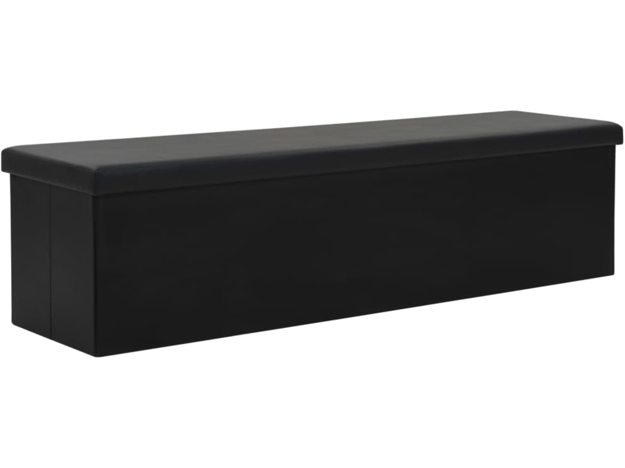 VIDAXL Zložljiva klop za shranjevanje umetno usnje 150x38x38 cm črna
