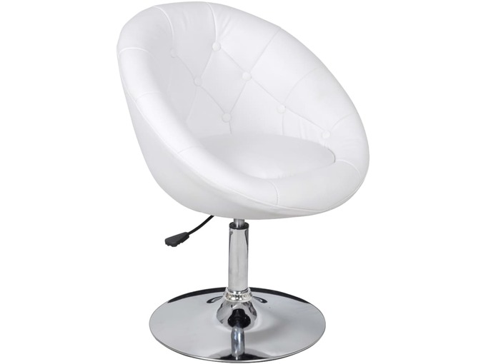 VIDAXL Barski stolček belo umetno usnje