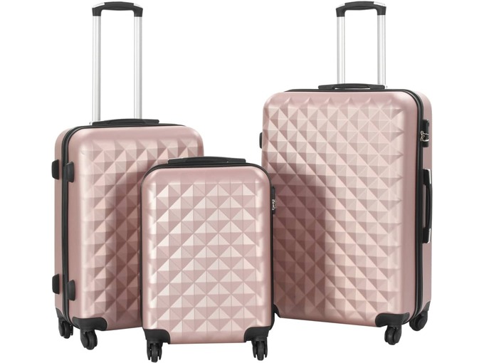 VIDAXL Trdi potovalni kovčki 3 kosi rožnato zlati ABS