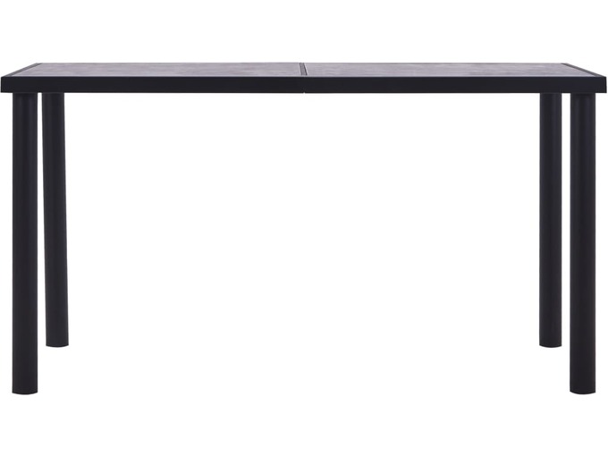 VIDAXL Jedilna miza črna in betonsko siva 140x70x75 cm mediapan