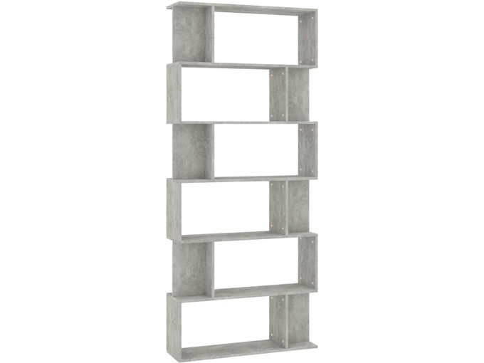VIDAXL Knjižna omara/paravan betonsko siva 80x24x192 cm iverna plošča