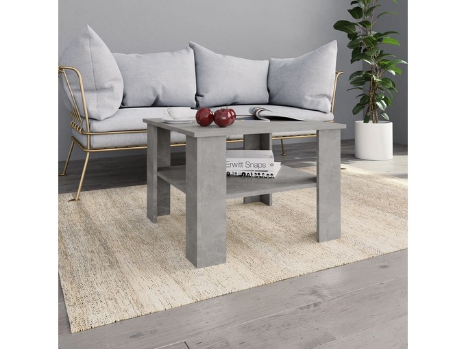 VIDAXL Klubska mizica betonsko siva 60x60x42 cm iverna plošča
