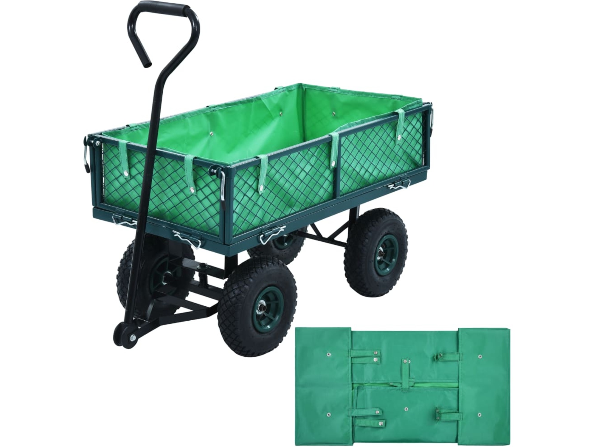 VIDAXL Podloga za vrtni voziček zeleno blago