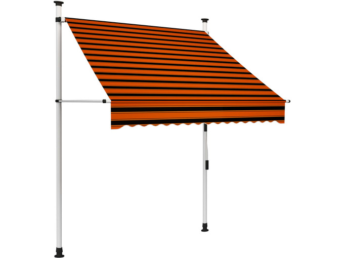 VIDAXL Ročno zložljiva tenda 150 cm oranžna in rjava