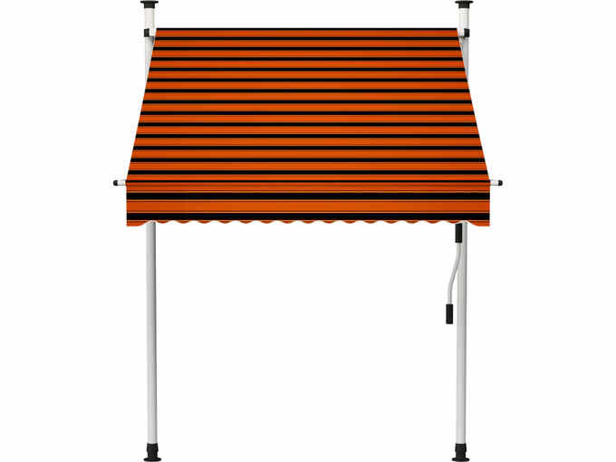 VIDAXL Ročno zložljiva tenda 150 cm oranžna in rjava