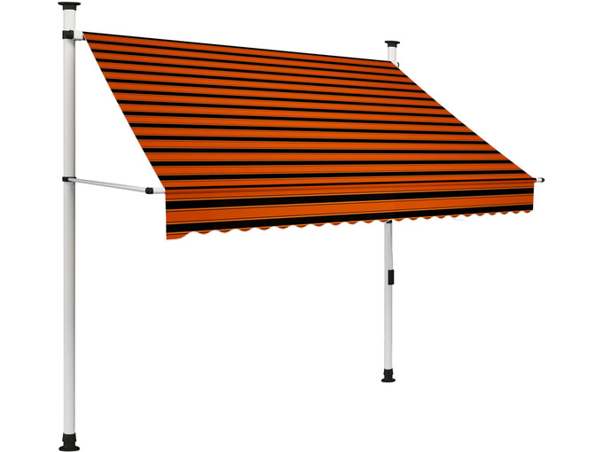 VIDAXL Ročno zložljiva tenda 200 cm oranžna in rjava