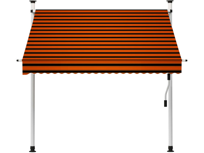 VIDAXL Ročno zložljiva tenda 200 cm oranžna in rjava