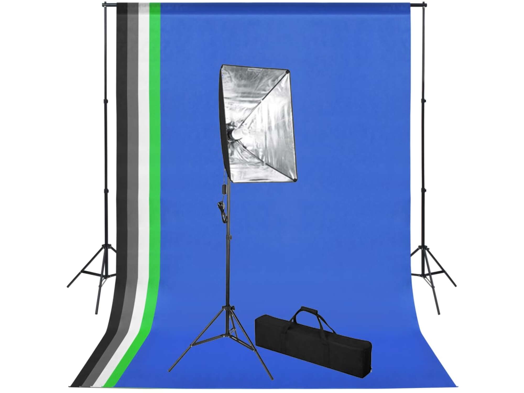 VIDAXL Komplet za fotografski studio z ozadjem in s mehčalno lučjo