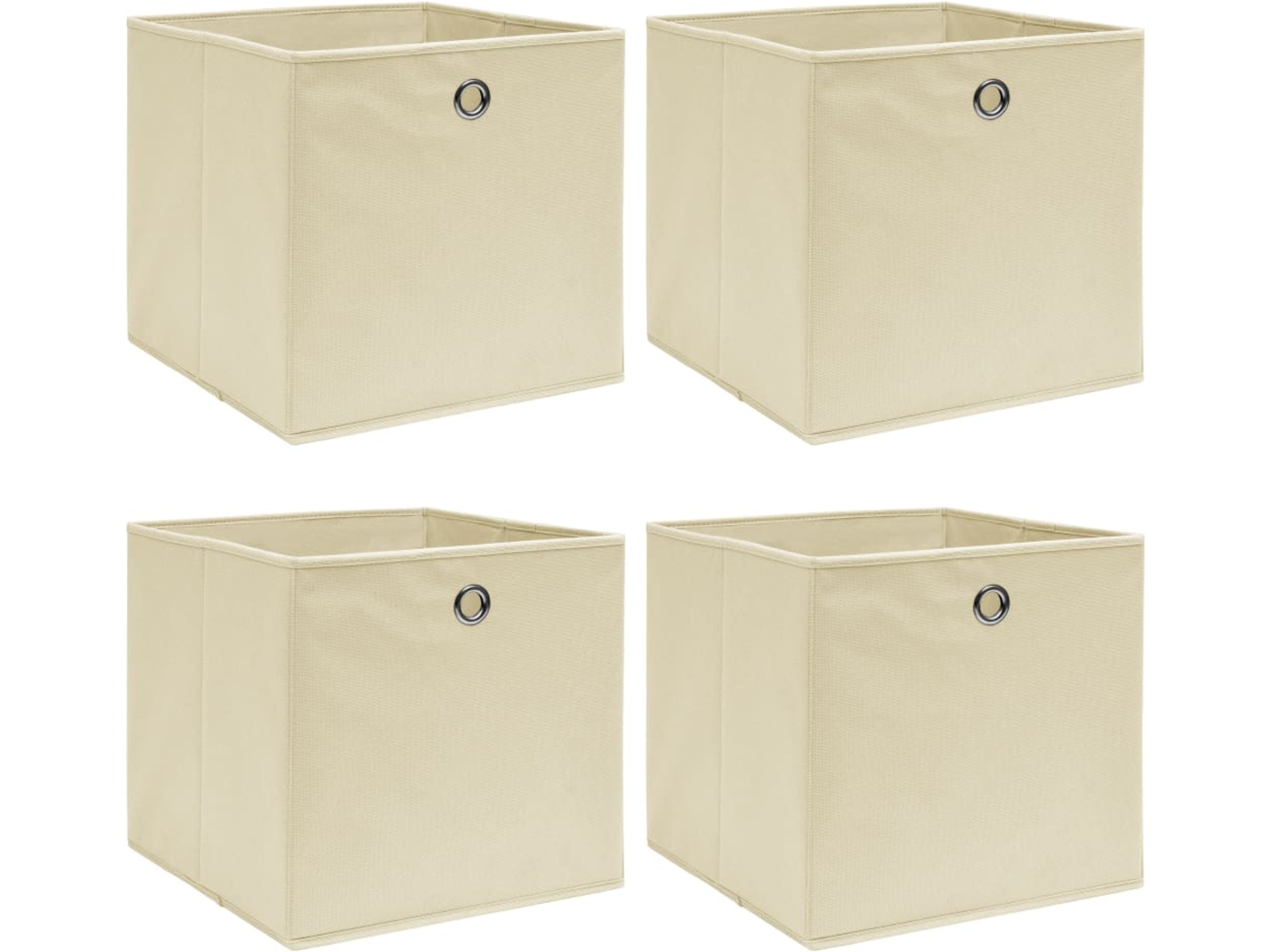 VIDAXL Škatle za shranjevanje 4 kosi krem 32x32x32 cm blago
