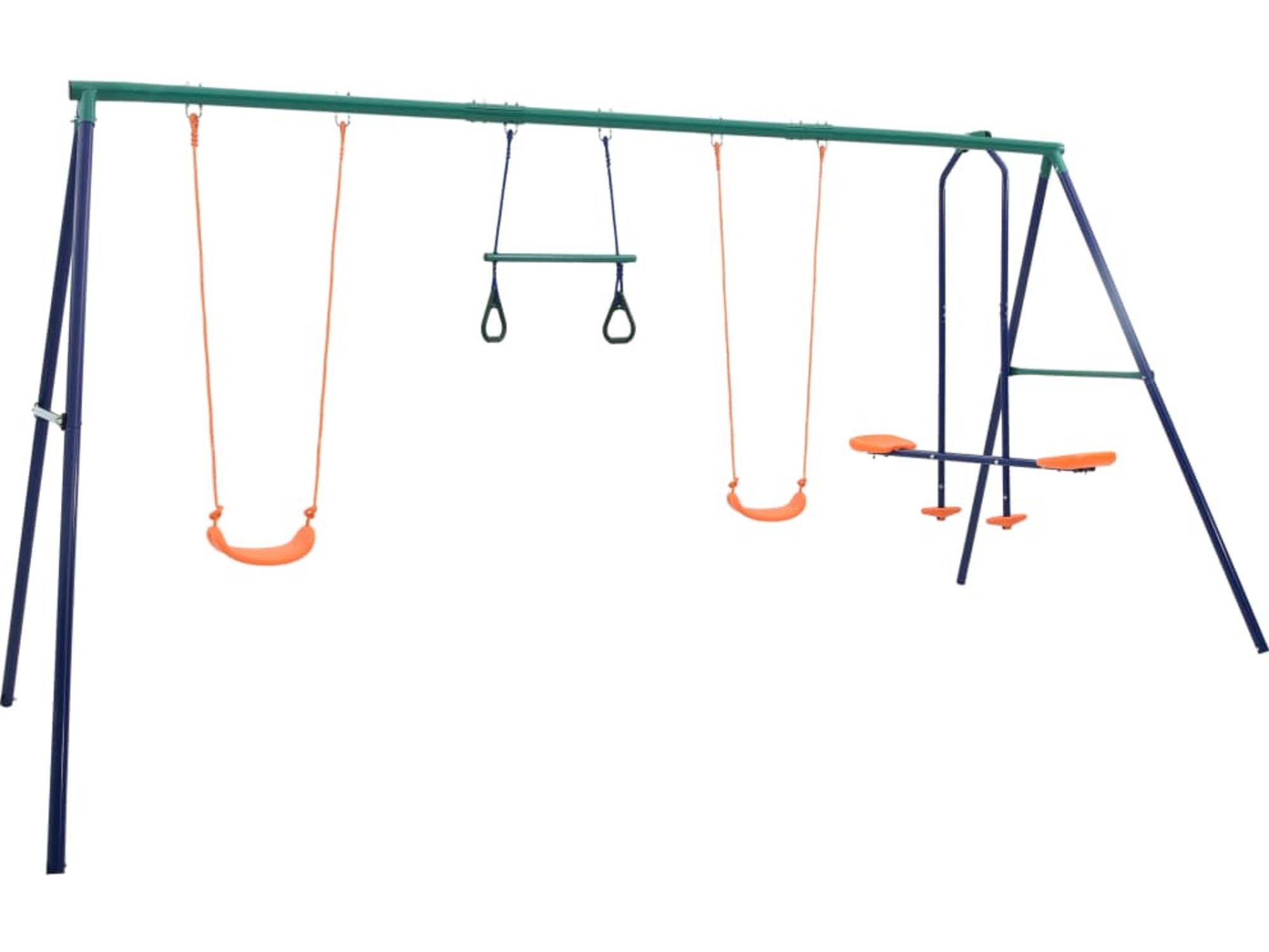 VIDAXL Komplet gugalnic z gimnastičnima obročema in 4 sedeži iz jekla